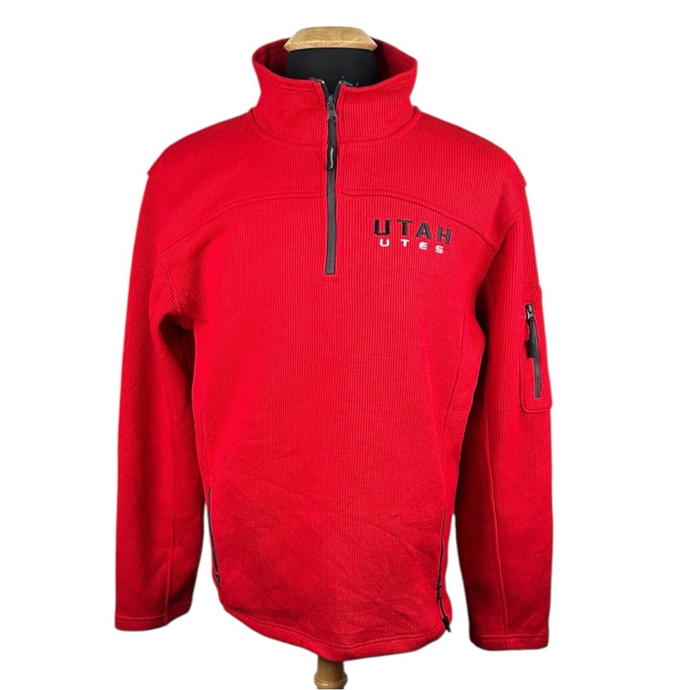 Campus Heritage Men's Red Utah Utes Quarter-Zip Pullover Sweater Size Large